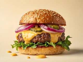 hamburger on a white background