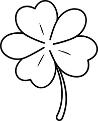 Lucky Four Leaf Clover St Patrick's Day Doodle Icon