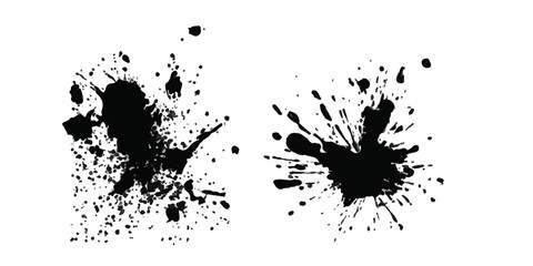 Obraz premium a collection of black ink splashes for graphic design elements. ink blots 