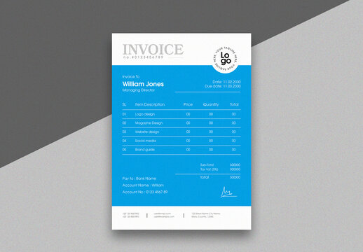 Professional Invoice Template for Business Billing, Payment Records
