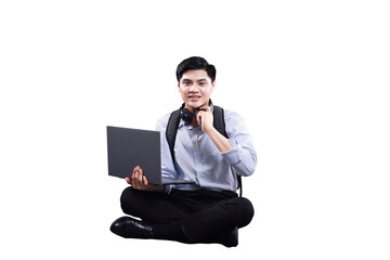 Tech Savvy Student: A young student, radiating confidence and poise, is seen engrossed in his...