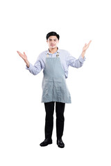 Optimistic Chef Greeting: A confident and welcoming chef, standing in a well-lit studio setting...