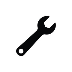 Black Silhouette of a Single OpenEnd Wrench Tool.
