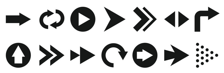 Arrow Flat Shape Icon Element Collection