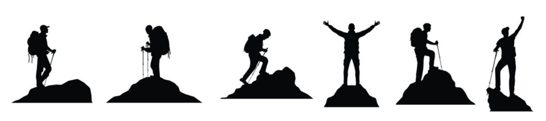 backpacker silhouette set