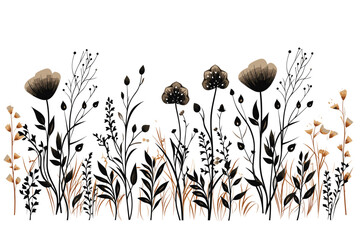 Flower tattoo line art design element vector and illustration