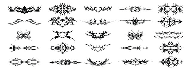big bundle of gothic tribal tattoo element