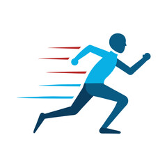 running person icon silhouette with a speed motion vector
