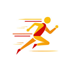 running person icon silhouette with a speed motion vector