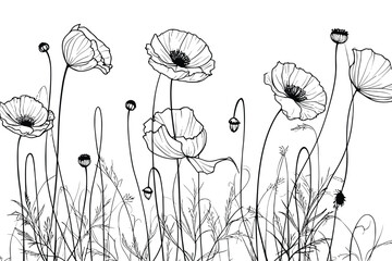 Flower tattoo line art design element vector and illustration