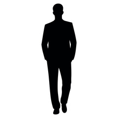 Man silhouette in standing pose wearing casual clothes