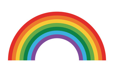 Colorful Rainbow Flat Icon – Vector Spectrum Symbol for Apps, Websites, Creative UI Components, and Online Tools in Modern Minimalist Style

