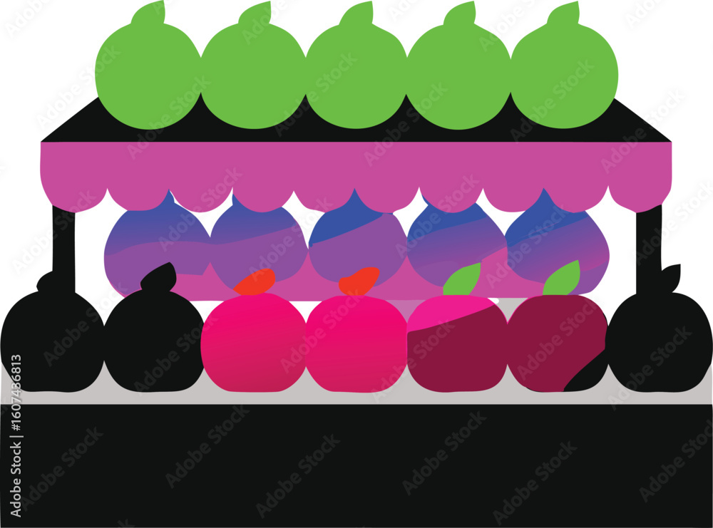 Poster abstract geometric shapes and lines in a dynamic composition featuring a striking silhouette design 