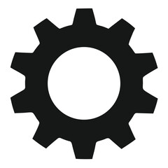 Isolated on white, the 3D gear wheel vector icon symbolizes industry, technology, and essential machinery
