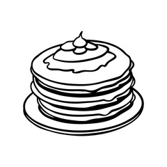 russian pancakes vector line art silhouette
