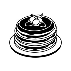 russian pancakes vector line art silhouette