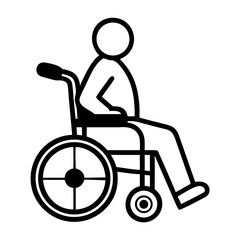 Fototapeta premium Person sitting in wheelchair with neutral expression on white background 