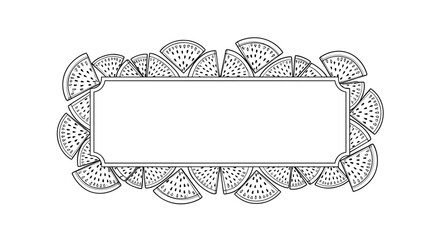Watermelon slice border design for summer invitations or decor  