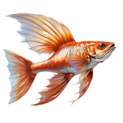 Fototapeta premium goldfish on white background