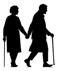 Elderly Couple Walking