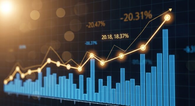 Minimalistic line graph depicting consistent stock price growth, showcasing promising investment opportunities.	
