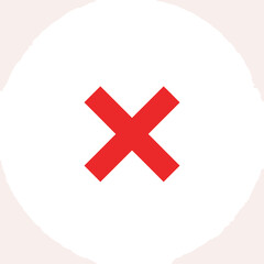 Obraz premium Bold Red X Mark Symbol on a Soft Pink and White Abstract Background.