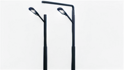 Isolated urban streetlight (with/without light), detailed metallic structure and 100% transparent background — ideal for city scenes, games, or infrastructure projects.