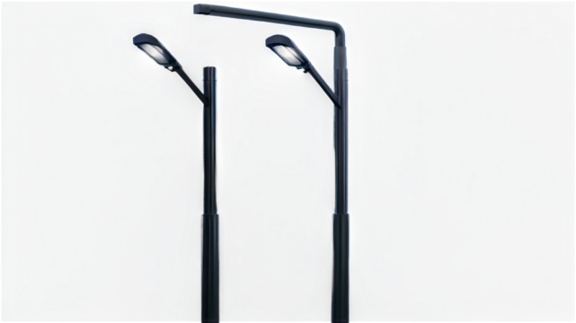 Isolated urban streetlight (with/without light), detailed metallic structure and 100% transparent background — ideal for city scenes, games, or infrastructure projects.