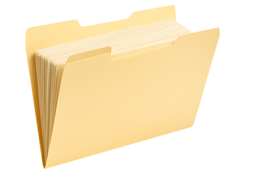 Expanding file folder isolated on transparent background