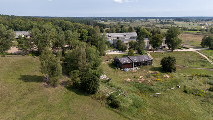 Aerial View of Rural Farm Landscape
