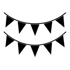 A string of black bunting flags for decoration