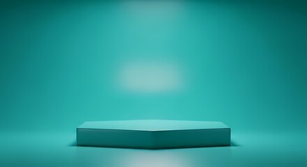Teal Product Display Podium Minimalist Mockup