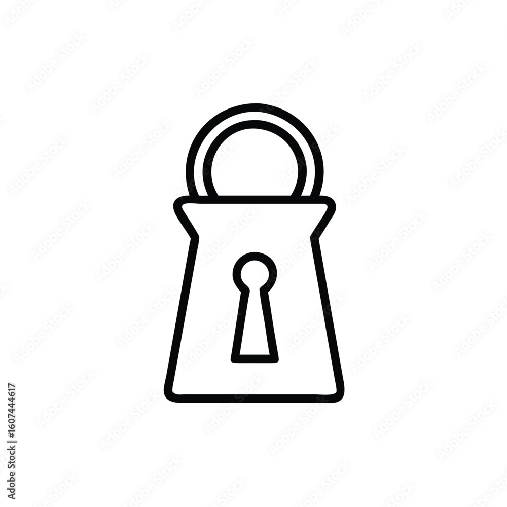 Poster outline a padlock with a keyhole on security access