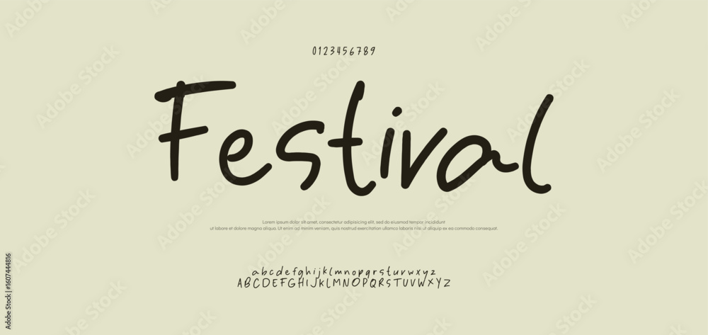 Fototapete festival handwritten font. casual modern script typography design. signature font calligraphy logoty