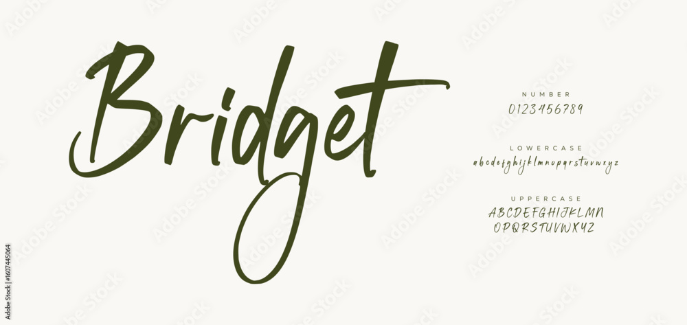 Fototapete bridget modern script font. elegant handwritten calligraphy typeface. signature font calligraphy log