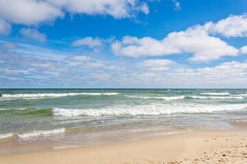 sea with waves and beaches and Władysławowo