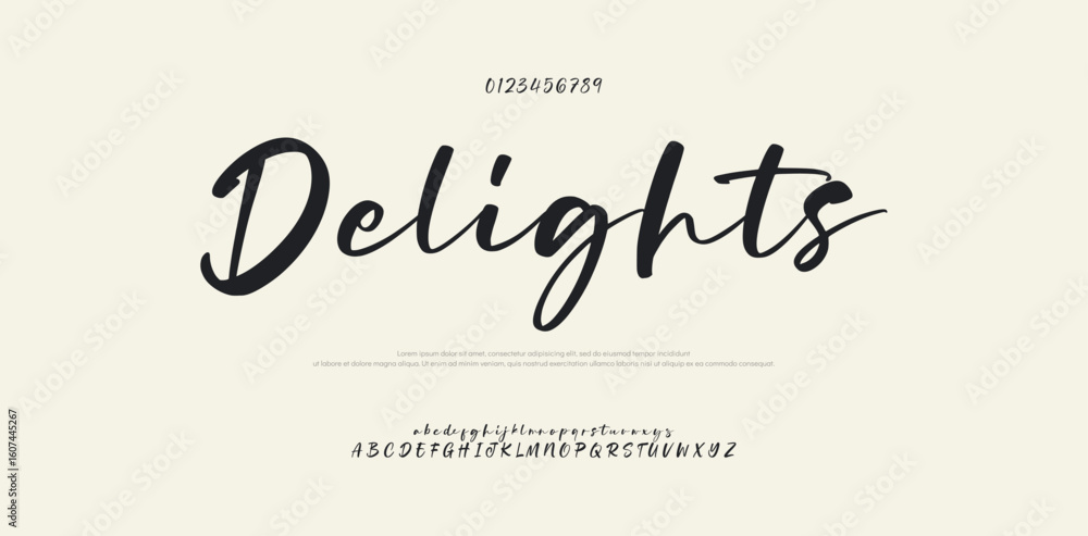 Fototapete delights script font. elegant handwritten calligraphy typography. signature font calligraphy logotyp
