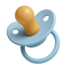 Blue baby pacifier isolated on transparent background