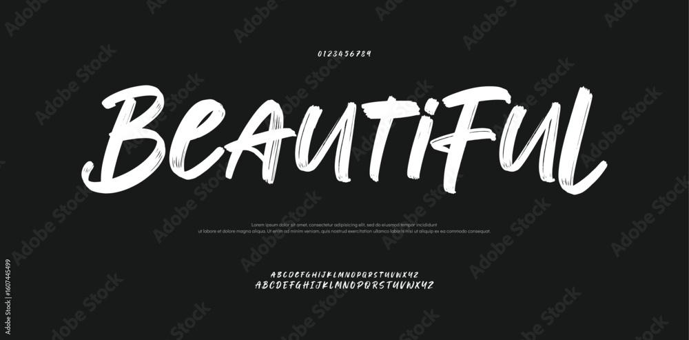 Fototapete beautiful handwritten brush font. modern script typography design. signature font calligraphy logoty