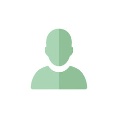 Minimalist Green User Profile Icon with Subtle Shading Generic Person Avatar Silhouette.