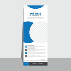 editable roll-up banner vector template for corporate business agency