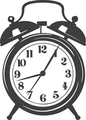 Silhouette of a classic alarm clock displaying 