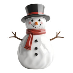 Festive 3D Snowman with Top Hat and Scarf