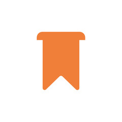 Orange Bookmark Icon with Rounded Edges and Triangle Cutout.