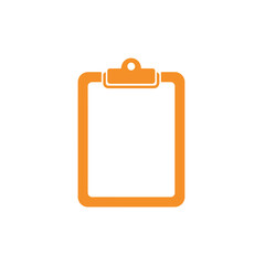 Orange Clipboard Icon Simple Clean Design for Notes and Documents.