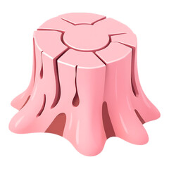 Pink Bubblegum Stump 3D Cartoon