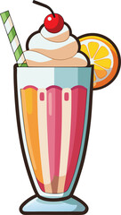 vector illustration of a strawberry ice cream