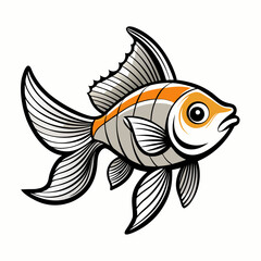 vector illustration of goldfish