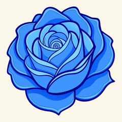 blue rose vector illustration
