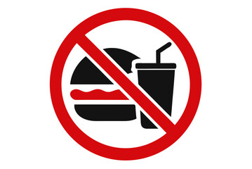 A vector illustration of a red circle prohibition sign for no smoking, alcohol, or parking